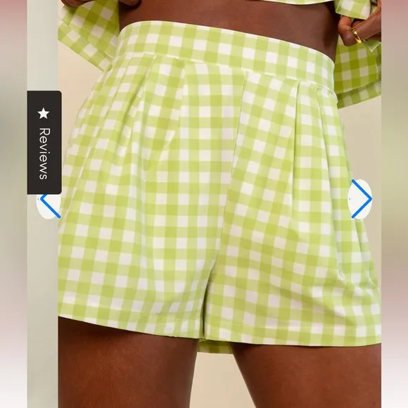 Wayre Limited Edition: Travel Pocket Flow Short Lime Plaid Gingham Lounge Sz S