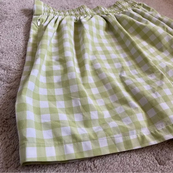Wayre Limited Edition: Travel Pocket Flow Short Lime Plaid Gingham Lounge Sz S