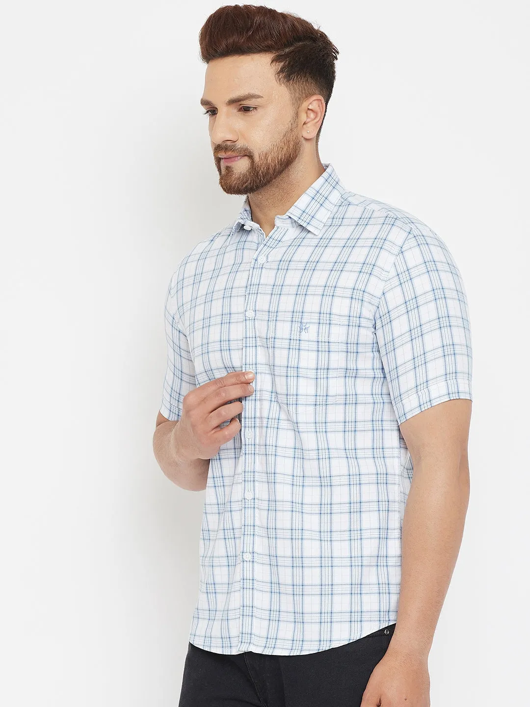 White Checked Shirt