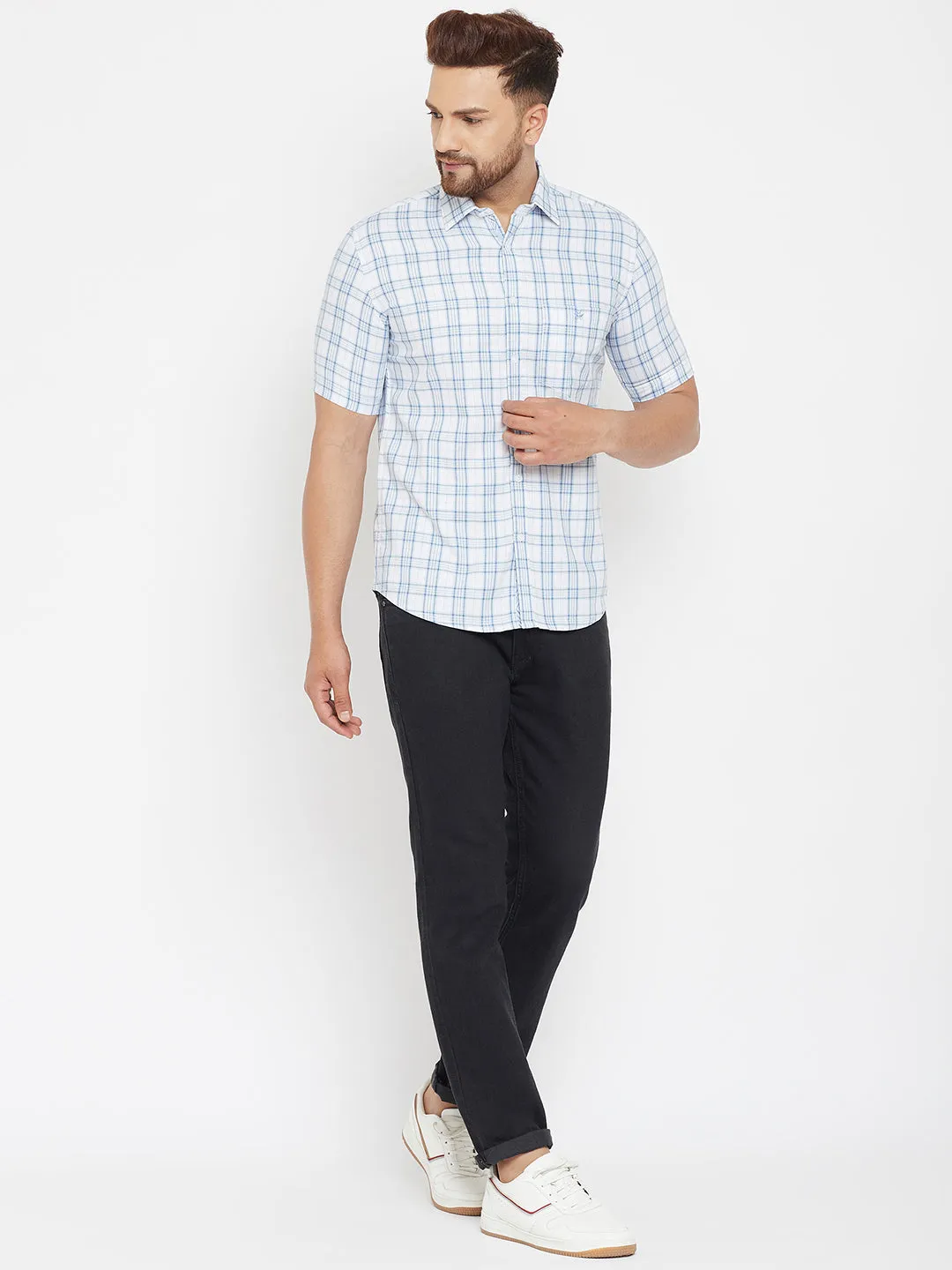 White Checked Shirt