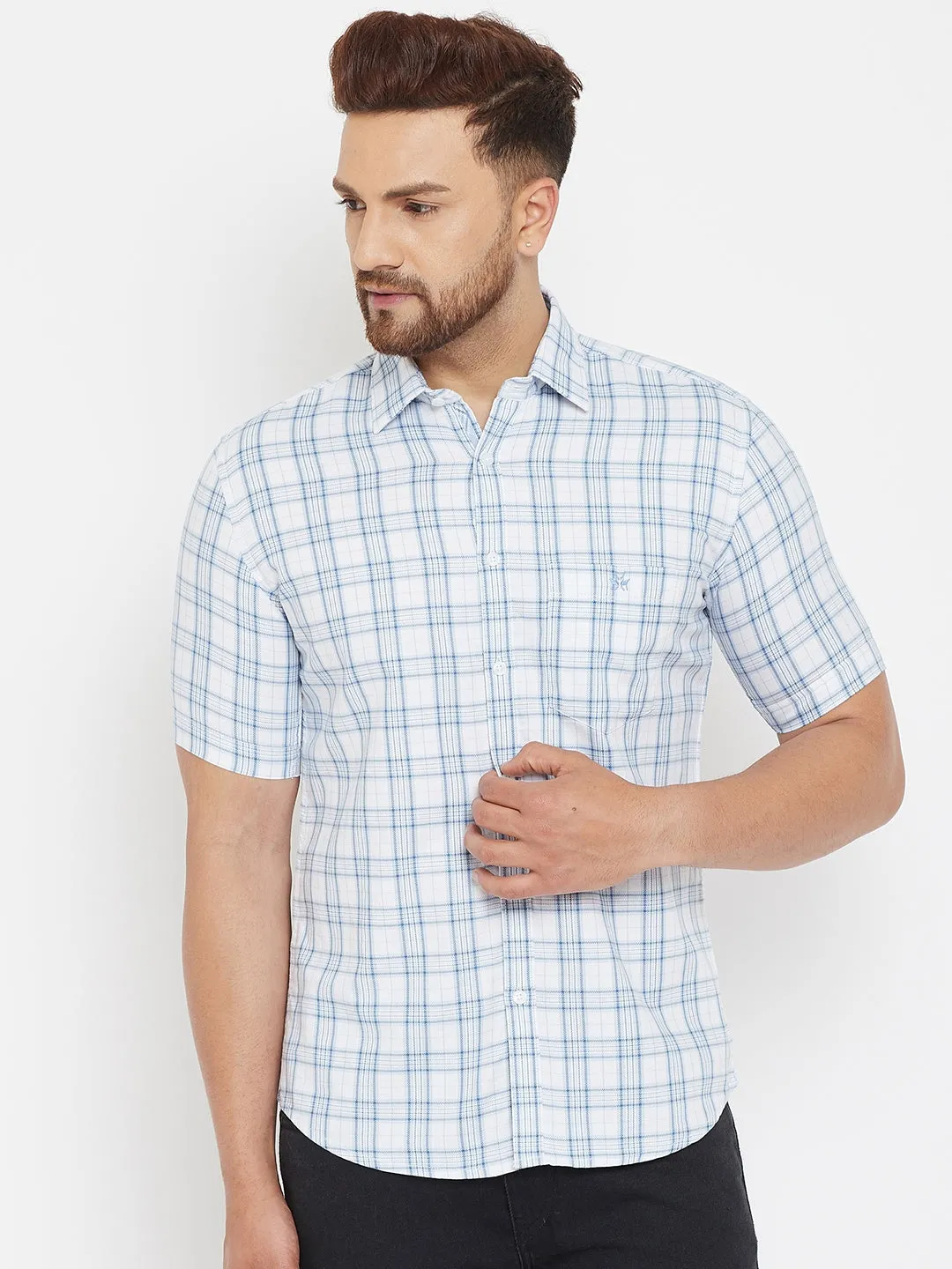 White Checked Shirt