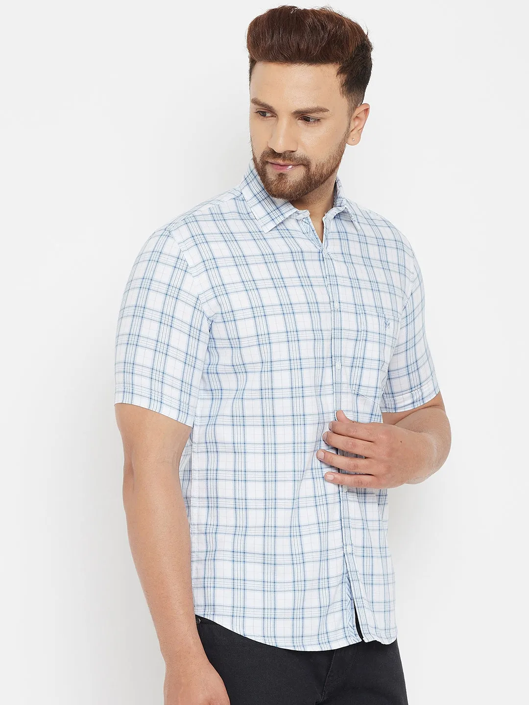 White Checked Shirt