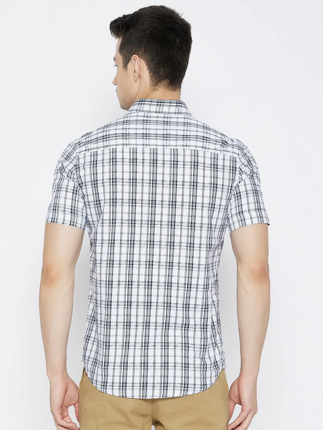 White Checked Slim Fit shirt