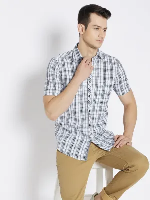 White Checked Slim Fit shirt