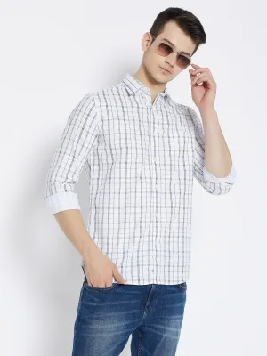 White Checked Slim Fit shirt