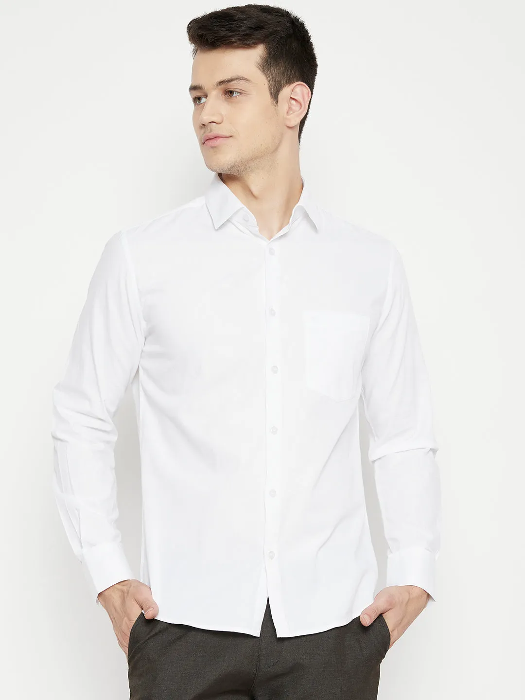 White Solid Shirt