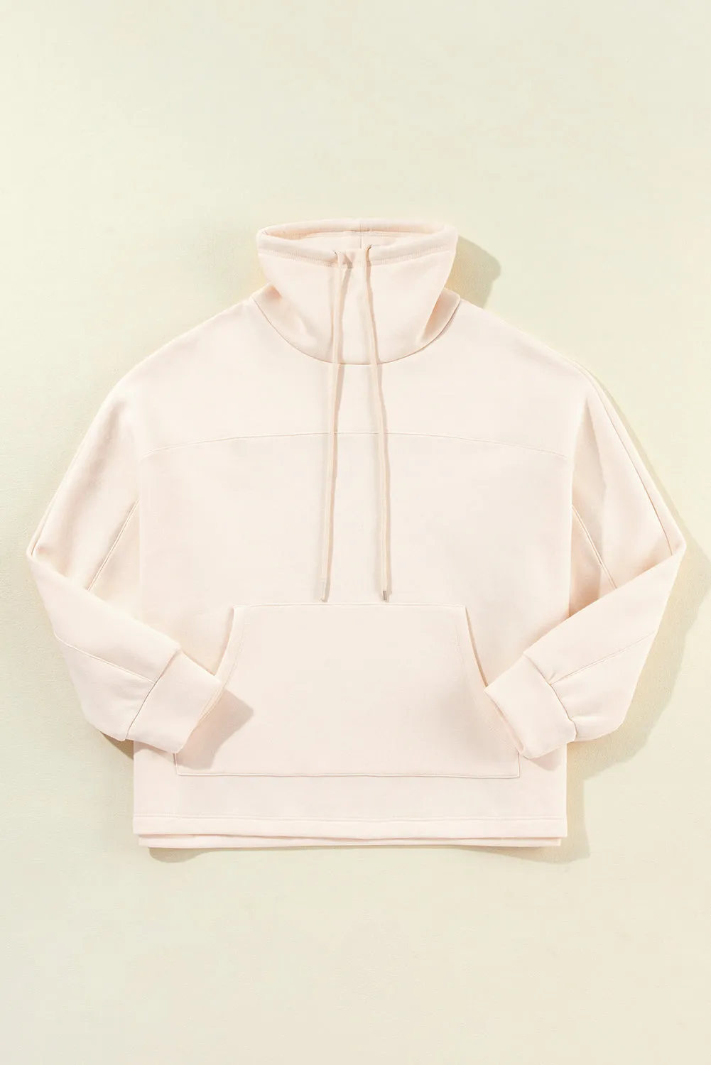 Womens Cream Drawstring Sweatshirt