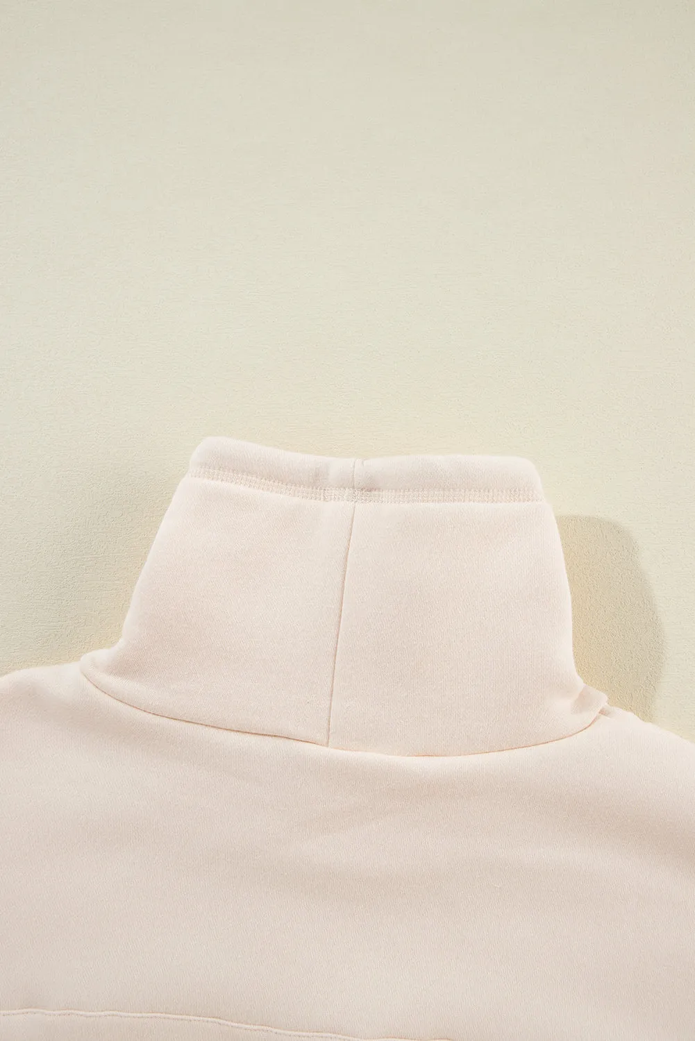 Womens Cream Drawstring Sweatshirt