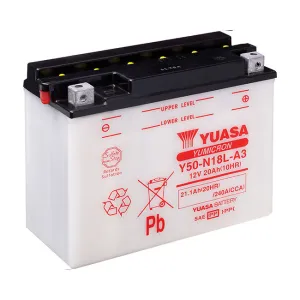 Y50-N18L-A3 DG Battery with acid pack Yuasa (Y50N18LA3PK)