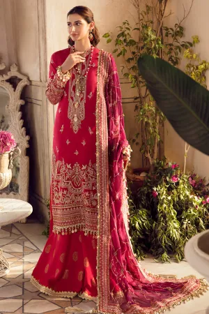ZINNIA | Afrozeh La Fuchsia Wedding Edition 2022 | Unstitched Embroidered Raw Silk Suits