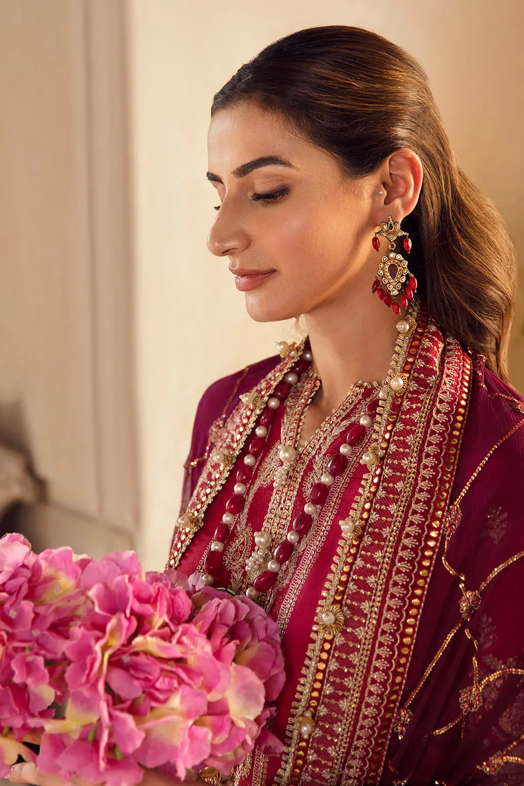 ZINNIA | Afrozeh La Fuchsia Wedding Edition 2022 | Unstitched Embroidered Raw Silk Suits